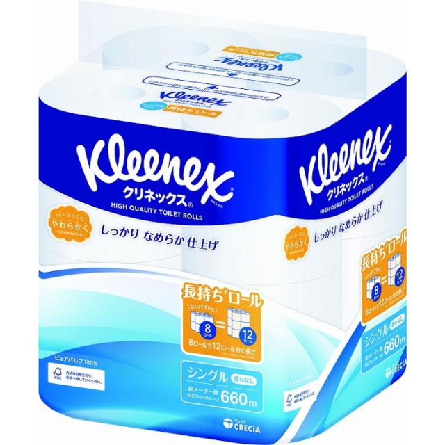 【単品9個セット】クリネックス長持ち8Rシングル82.5M 日本製紙クレシア(代引不可)【送料無料】