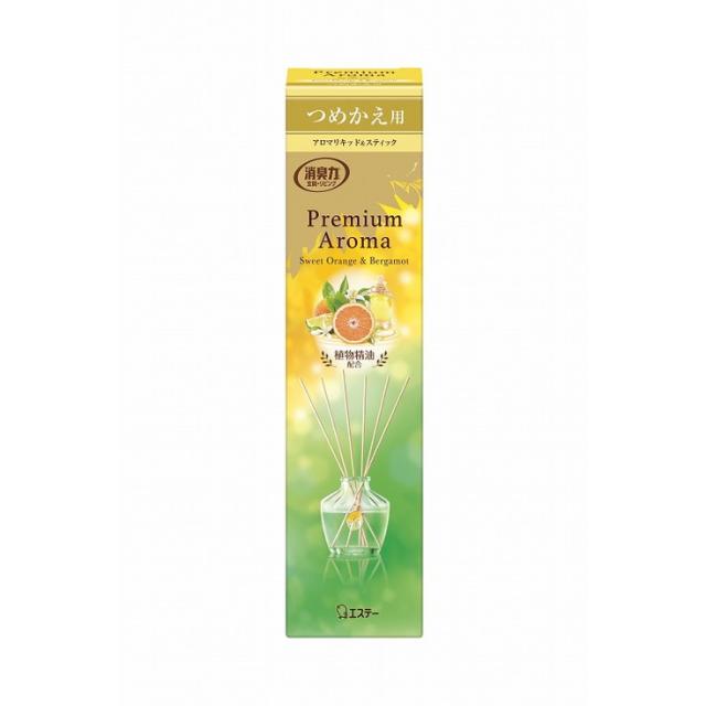 【単品18個セット】お部屋の消臭力 PREMIUM AROMA STICK 詰替 スイートオレンジ&ベルガモット エステー(代引不可)【送料無料】