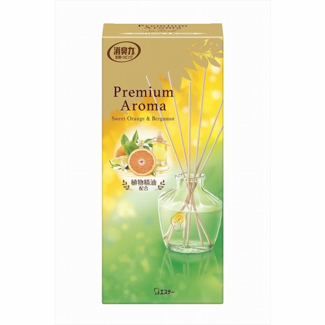 【単品18個セット】お部屋の消臭力 PREMIUM AROMA STICK 本体 スイートオレンジ&ベルガモット エステー(代引不可)【送料無料】