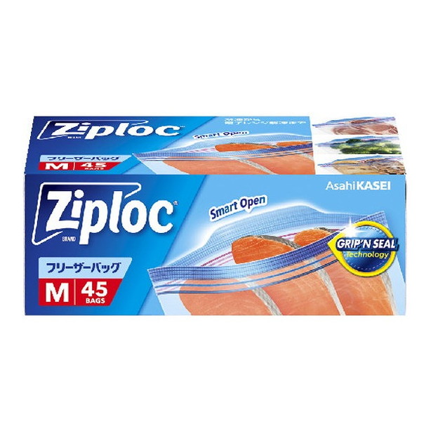 【単品20個セット】ジップロック フリーザーバッグ M45枚 旭化成ホームプロダクツ(株)(代引不可)【送料無料】の通販は