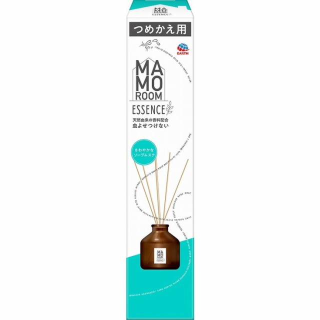 【単品12個セット】マモルームエッセンス 虫よけスティック さわやかなソープムスク つめかえ アース製薬(代引不可)【送料無料】