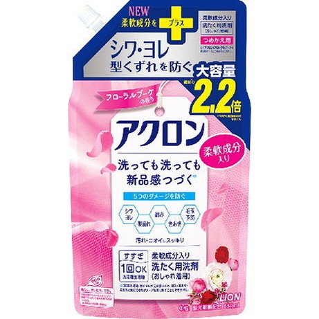 【単品20個セット】アクロンフローラルブーケの香り つめかえ用大 850ml ライオン(代引不可)【送料無料】の通販は 8,355円