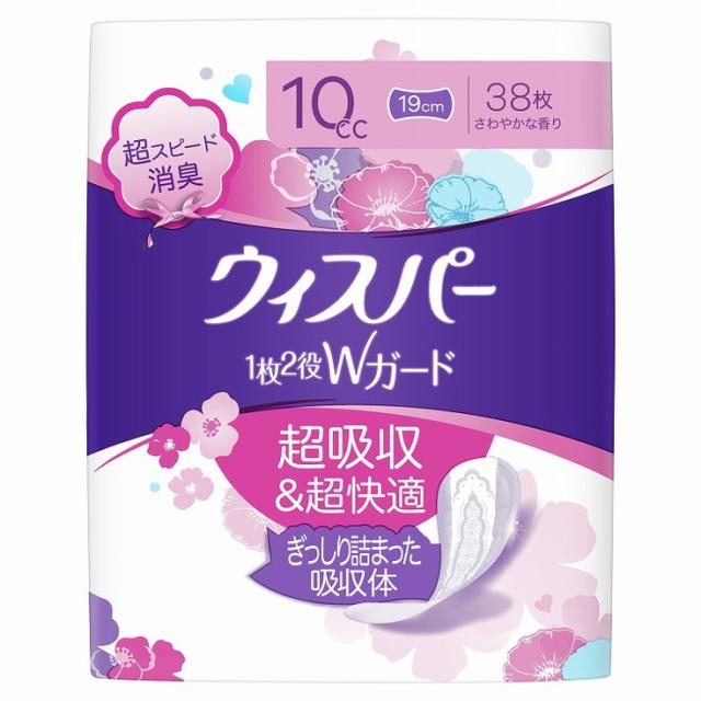 【単品14個セット】ウィスパー1枚2役Wガード 10cc 38枚 P&amp;Gジャパン合同会社(代引不可)【送料無料】