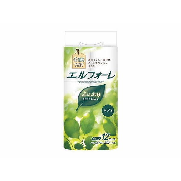 【単品12個セット】エルフォーレトイレットティシュー12R(ダブル) 大王製紙(代引不可)【送料無料】