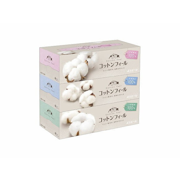 【単品10個セット】エリエールコットンフィールティシュ150W3P 大王製紙(代引不可)【送料無料】の通販は 5,373円