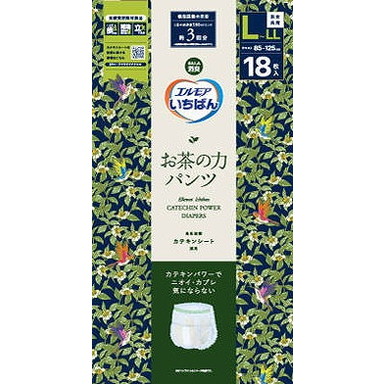 【単品5個セット】エルモアいちばん お茶の力パンツ L~LL 18枚 カミ商事(代引不可)【送料無料】の通販は