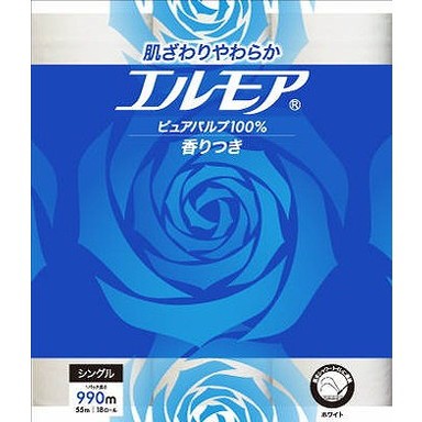 【単品5個セット】エルモア 18ロール シングル 55M 花の香り カミ商事(代引不可)【送料無料】の通販は