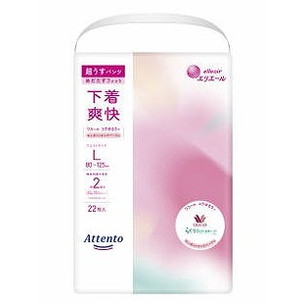 【単品11個セット】アテント超うすパンツ下着爽快エレガントピンクべージュL22枚 大王製紙(代引不可)【送料無料】