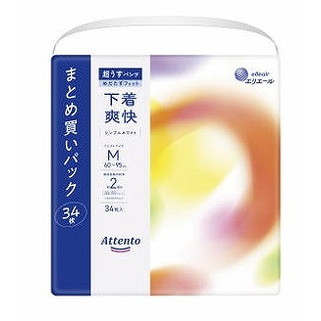 【単品16個セット】アテント超うすパンツ下着爽快シンプルホワイトM34枚 大王製紙(代引不可)【送料無料】