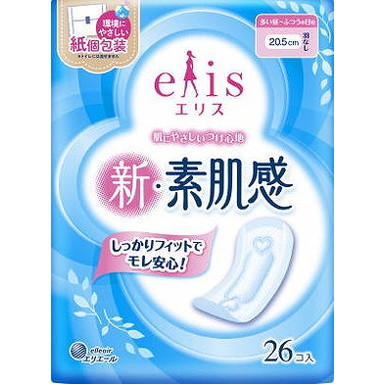 【単品19個セット】エリス 新・素肌感 (多い昼~ふつうの日用) 羽なし 26枚 大王製紙(代引不可)【送料無料】の通販は