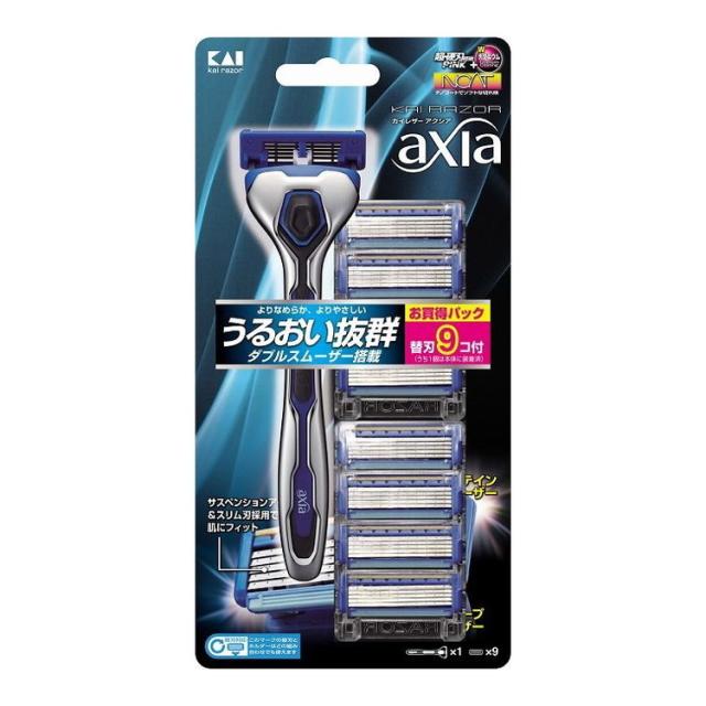 単品19個セット GA0061AXIAバリューパックスリム替刃9コ 貝印株式会社 代引不可 : 貝印 axia カミソリ バリューパックスリム 替刃 9個