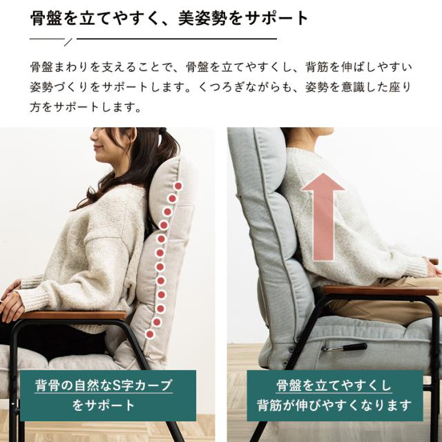 高座椅子 リクライニング フットレスト付き ランバーサポート チェアー 腰痛対策 立ち上がり 手すり 肘掛け ハイバック リクライニングチェア パーソナルソファー 一人掛け おしゃれ 1P ソファ HIA【送料無料】_4
