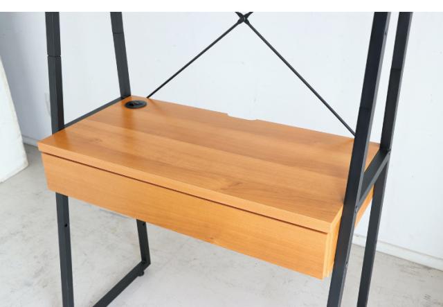 ウォールデスク 机 幅85cm ネイツ スチール脚 引き出し 収納 上棚付き 作業机 PCデスク 棚 ラック シェルフ デスクワーク 在宅勤務 リモ_5