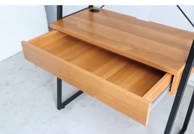 ウォールデスク 机 幅85cm ネイツ スチール脚 引き出し 収納 上棚付き 作業机 PCデスク 棚 ラック シェルフ デスクワーク 在宅勤務 リモ_6