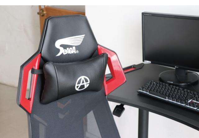 ゲーミングチェア SeAGA-02 チェアー リクライニング ヘッドレスト 肘 高さ調節 昇降 角度調節 アームレスト 椅子 イス(代引不可)【送料_5
