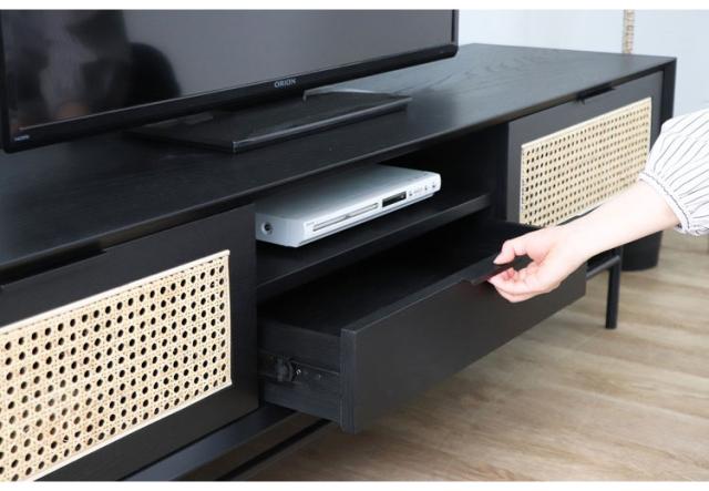 ラタン調 テレビ台 幅170cm ローボード コンパクト おしゃれ 収納 インテリア ラック TV台 シンプル スリム おしゃれ(代引不可)【送料無料】_1