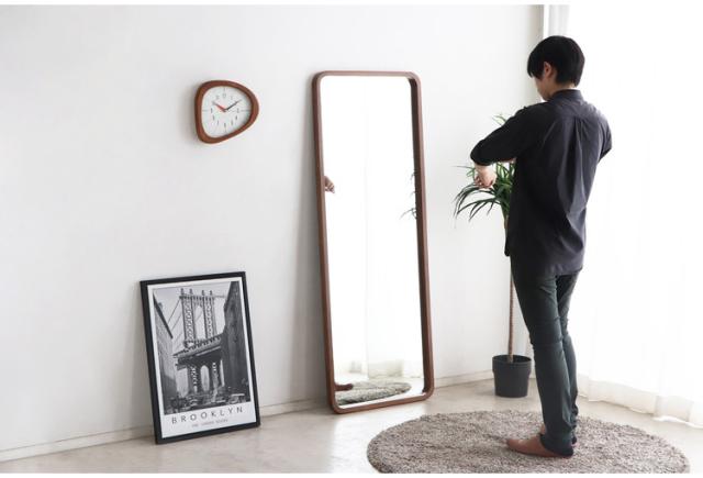 スタイルミラー スクエア 全身鏡 姿見 60×160cm ウォールミラー 立て掛け オーク 木製 おしゃれ リビング 寝室 玄関 壁面 スタンドミラー ワンルーム 鏡 ミラー(代引不可)【送料無料】_8