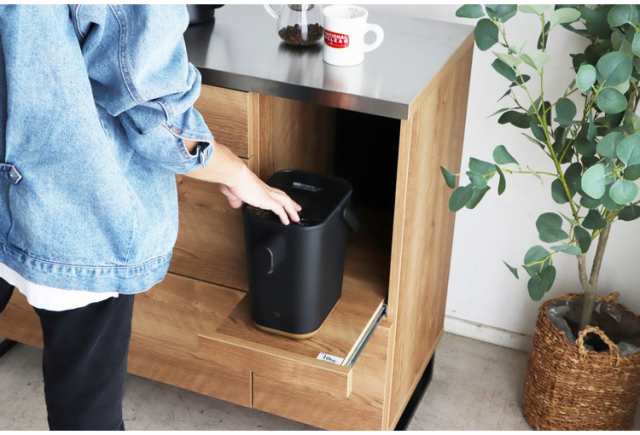 キッチンカウンター 国産 完成品 幅約105cm 食器棚 オープン収納 スライド棚 引き出し付き 扉付き コード穴 スチール脚 木目調 北欧風 家電収納 キッチン収納 日本製 リビング キッチン(代引の通販は