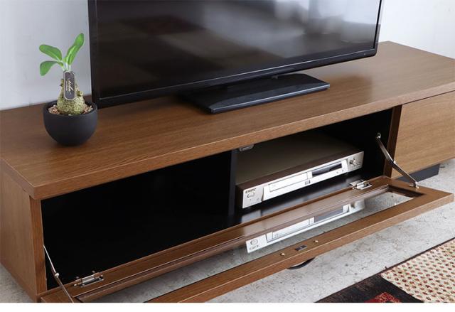 テレビ台 幅140 ローボード シンプル 木目調 日本製 フラップ扉 引き出し ロータイプ TV台 コード穴付き AV機器 収納 テレビボード おしゃれ(代引不可)【送料無料】_5