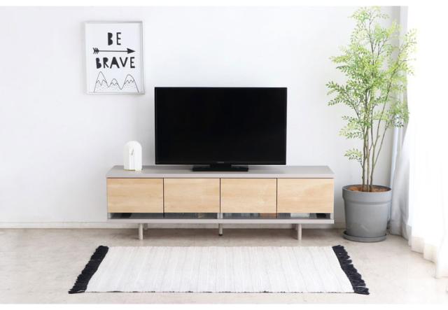 テレビ台 幅150 ローボード 日本製 リビングボード ガラス 扉 可動棚 コード穴 収納 TV台 AV収納 キャビネット 北欧 ナチュラル おしゃれ 新生活(代引不可)【送料無料】_2