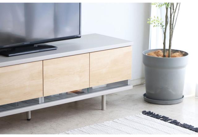 テレビ台 幅150 ローボード 日本製 リビングボード ガラス 扉 可動棚 コード穴 収納 TV台 AV収納 キャビネット 北欧 ナチュラル おしゃれ 新生活(代引不可)【送料無料】_4
