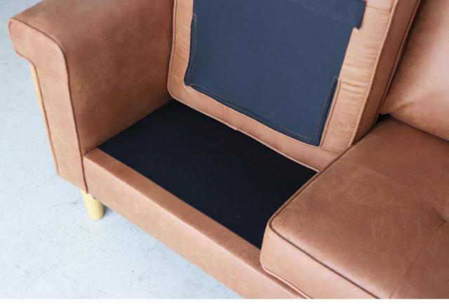 ソファ カウチ フレキシブルソファ レイアウト可能 オットマン付き L字ソファ スタイリッシュ 足伸ばす 座り心地 来客用 柔らかい合皮 べたつかない 高級感 3人掛け 大型ソファ(代引不可)【送料無料】_8