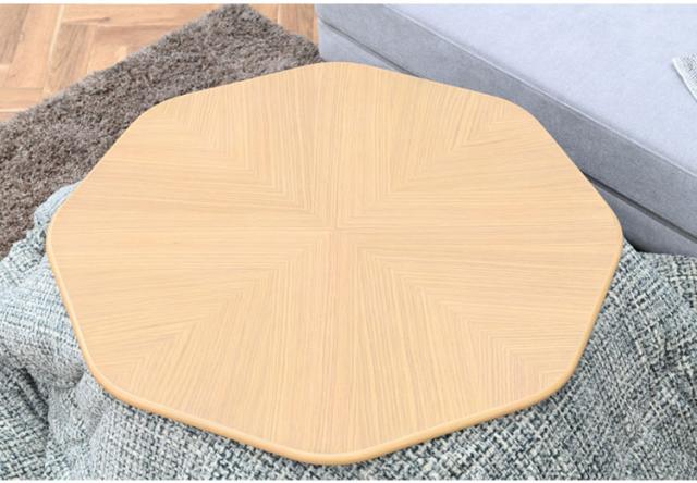 こたつ 幅80cm 8角形 ナチュラル 木目調 おしゃれ 北欧 石英管ファンヒーター 手元コントローラー式 コンパクト シンプル こたつテーブル こたつ台 コタツ 炬燵 丸み かわいい(代引不可)【送料無料】_4