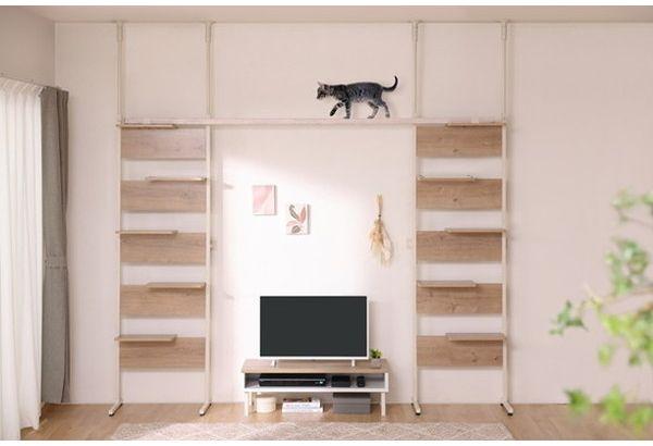 アイリスオーヤマ キャットステップ CATS-68 ライトナチュラル メーカー直送 : アイリスオーヤマ キャットステップ 覗ける透明板