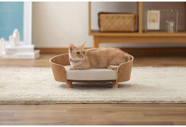 アイリスオーヤマ プライウッドオーバルペットベッド ナチュラル PW-OPB49 IRIS OHYAMA【送料無料】 介護用マット・ベッド