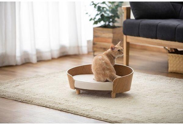 アイリスオーヤマ プライウッドオーバルペットベッド ナチュラル PW-OPB49 IRIS OHYAMA【送料無料】 介護用マット・ベッド