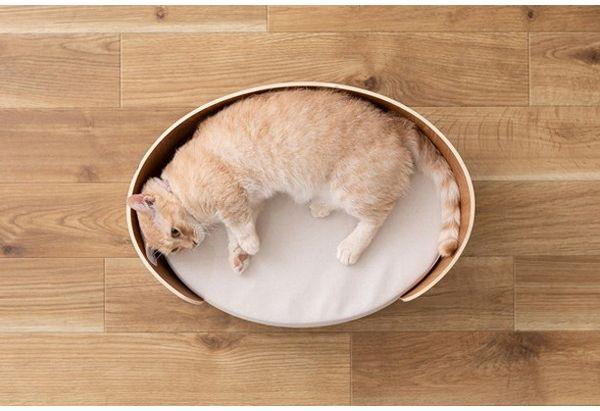 アイリスオーヤマ プライウッドオーバルペットベッド ナチュラル PW-OPB49 IRIS OHYAMA【送料無料】 介護用マット・ベッド