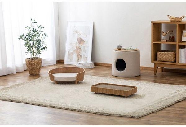 アイリスオーヤマ プライウッドオーバルペットベッド ナチュラル PW-OPB49 IRIS OHYAMA【送料無料】 介護用マット・ベッド