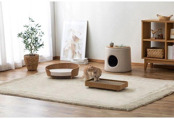 アイリスオーヤマ プライウッドオーバルペットベッド ナチュラル PW-OPB49 IRIS OHYAMA【送料無料】 介護用マット・ベッド