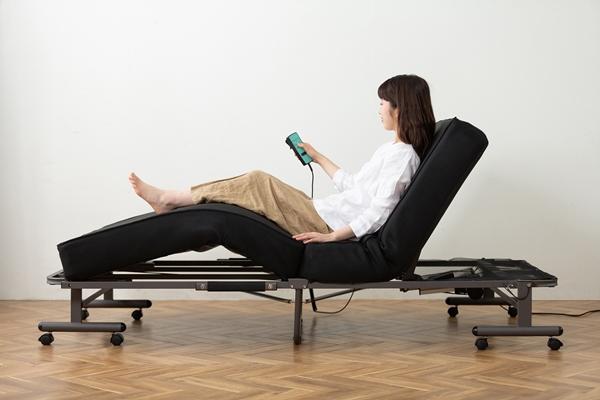 【中古美品】アイスオーヤマ電動折りたたみリクライニングベットOTB-PDN ベッド シングル 折りたたみ 電動 リクライニング 厚さ15cm OTB-PDN