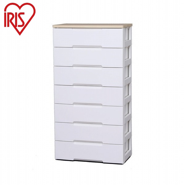 アイリスオーヤマ ウッドトップチェスト HG-727 ホワイト/ペアー ウッドトップチェスト 7段 幅73cm 完成品 新生活 IRIS OYAMA(代引不可)【送料無料】