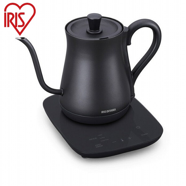 アイリスオーヤマ 電気ケトル 温度調節付 IKE-C601T-HAアッシュ ドリップケトル 温度調節付 IRIS OYAMA(代引不可)【送料無料】