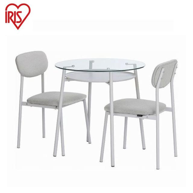 ガラス ダイニングテーブルセット ガラス天板テーブルセット（白い椅子