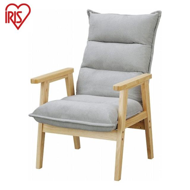 アイリスオーヤマ 1人掛けハイバックソファ LHB-1S グレー 1P ソファ ソファー ハイバック 椅子 イス チェア IRIS OHYAMA(代引不可)【送料無料】