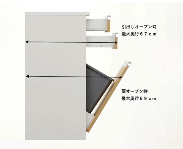 ゴミ箱 隠す収納 キッチンカウンター 2分別 蓋が自動開閉 スライドレール付き完成品 日本製 ペールワゴン ペールストッカー ダストボックス レンジ台 レンジラック(代引不可)【送料無料】_5