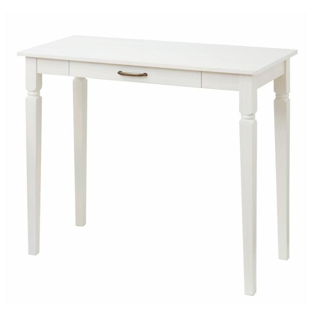 机 PCデスク 白 天然木 ワークデスク 収納棚 木製 飾り棚 おしゃれ かわいい(代引不可)【送料無料】の通販は 12,705円