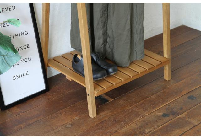 ハンガーラック 幅71cm 木製 天然木 スチール 収納用品 洋服掛け 衣類収納 ナチュラル おしゃれ 北欧 シンプル コート掛けポールハンガー 棚 新生活 一人暮らし(代引不可)【送料無料】