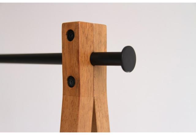 ハンガーラック 幅71cm 木製 天然木 スチール 収納用品 洋服掛け 衣類収納 ナチュラル おしゃれ 北欧 シンプル コート掛けポールハンガー 棚 新生活 一人暮らし(代引不可)【送料無料】