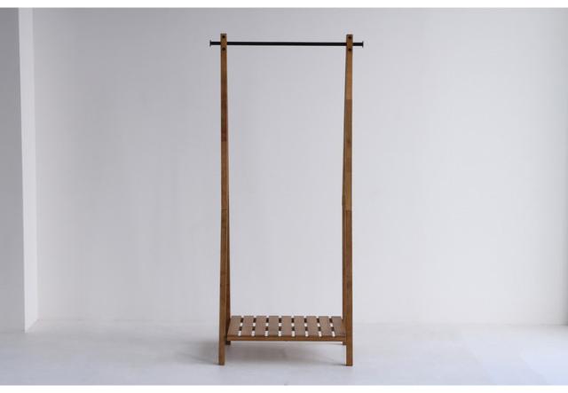 ハンガーラック 幅71cm 木製 天然木 スチール 収納用品 洋服掛け 衣類収納 ナチュラル おしゃれ 北欧 シンプル コート掛けポールハンガー 棚 新生活 一人暮らし(代引不可)【送料無料】