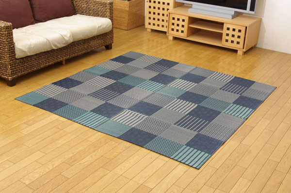 日本製 い草 上敷き/ラグマット 〔糸引織 本間3畳 約191×286cm〕 抗菌 防臭 調湿機能付き 梅花 〔リビング〕〔代引不可〕〔代引不可〕 い草 上敷き&frasl;ラグマット 糸引織 江戸間3畳 約176×261cm 抗菌