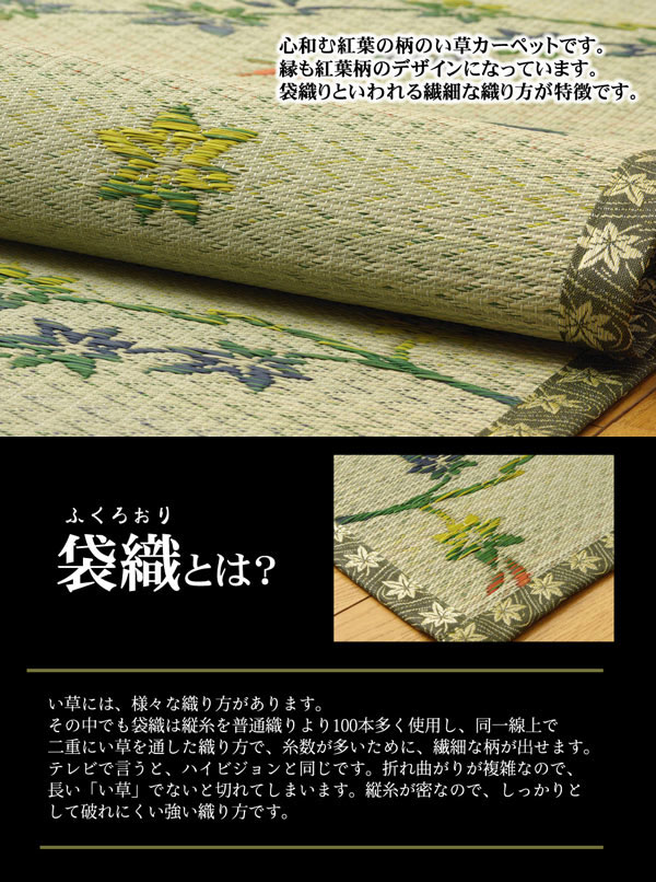 い草花ござカーペット 『嵐山』 江戸間6畳（約261×352cm)【送料無料】【代引き不可】_1