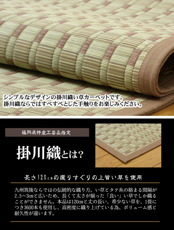 純国産 掛川織 い草カーペット 『奥丹後』 本間2畳（約191×191cm）【送料無料】【代引き不可】_1