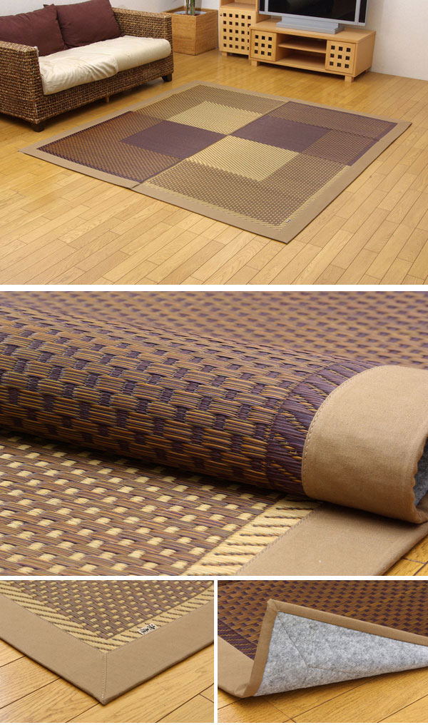 純国産 い草ラグカーペット 『DXモーニング』 ベージュ 約191×250cm （裏:不織布）【送料無料】【代引き不可】_2
