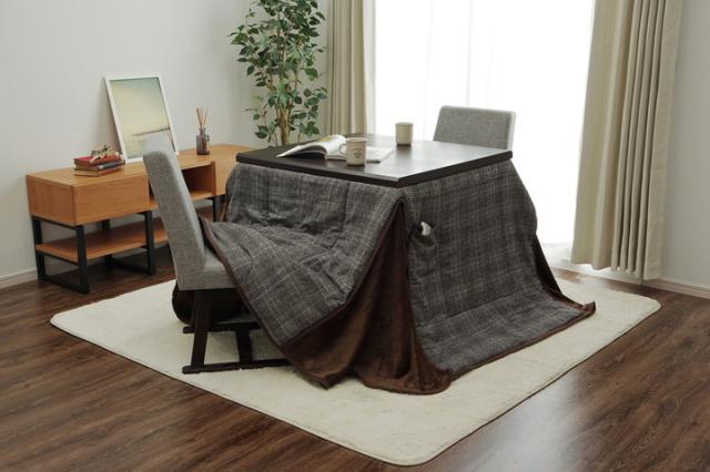 こたつ布団 洗える 長方形 ハイタイプ シンプル ツイード調 グレー 約235×275cm バラン(代引不可)【送料無料】_10