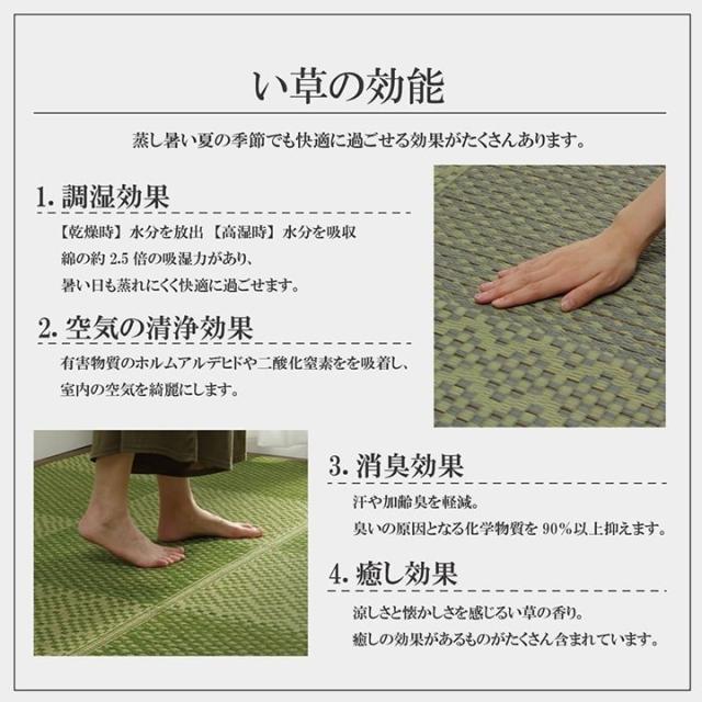 敷物 花ござ 国産 純国産 日本製 小林製薬 持続性抗菌剤 KOBA-GUARD 制菌 抗菌防臭 夏 い草 市松 モダン 滑り止め 不織布 グリーン 江戸間3畳 約174×261cm ラウム(代引不可)【送料無料】_5