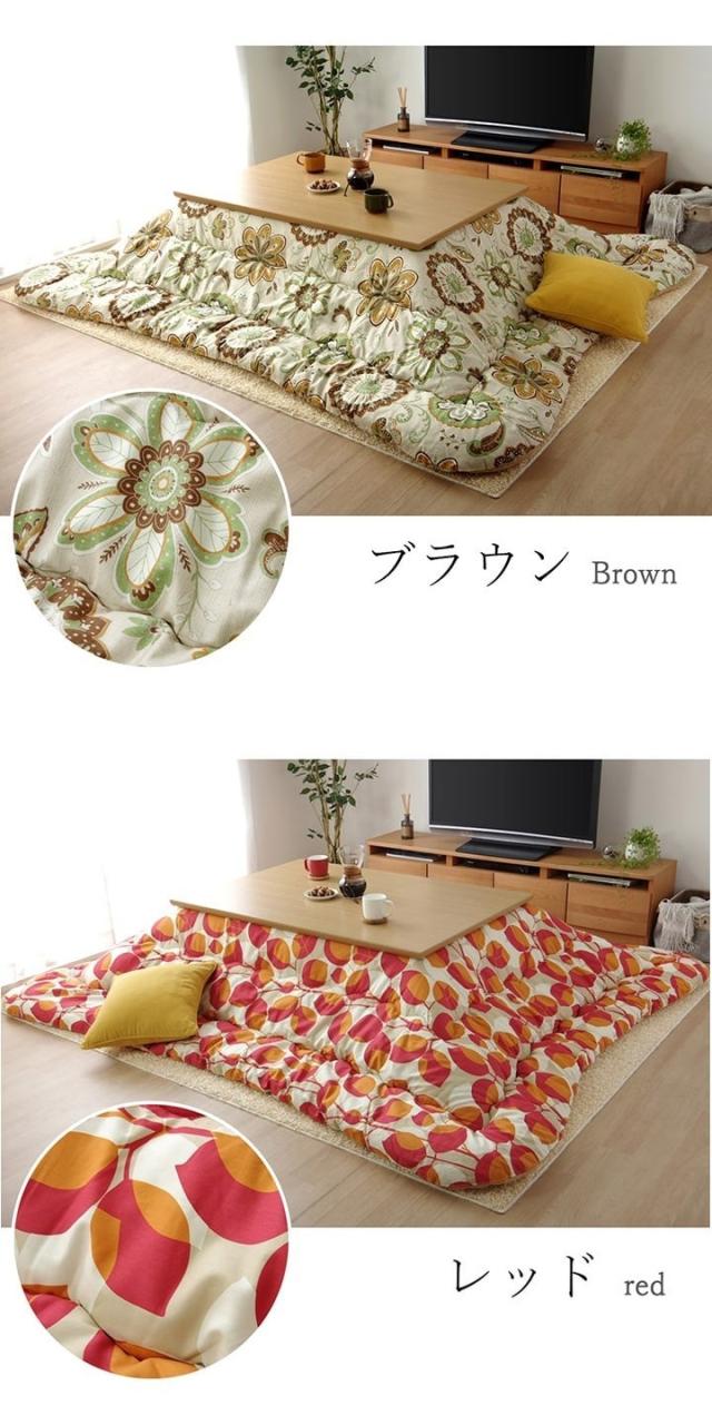 こたつ布団 長方形大 国産 花柄 掛け単品 ピンク 約205×385cm アリス(代